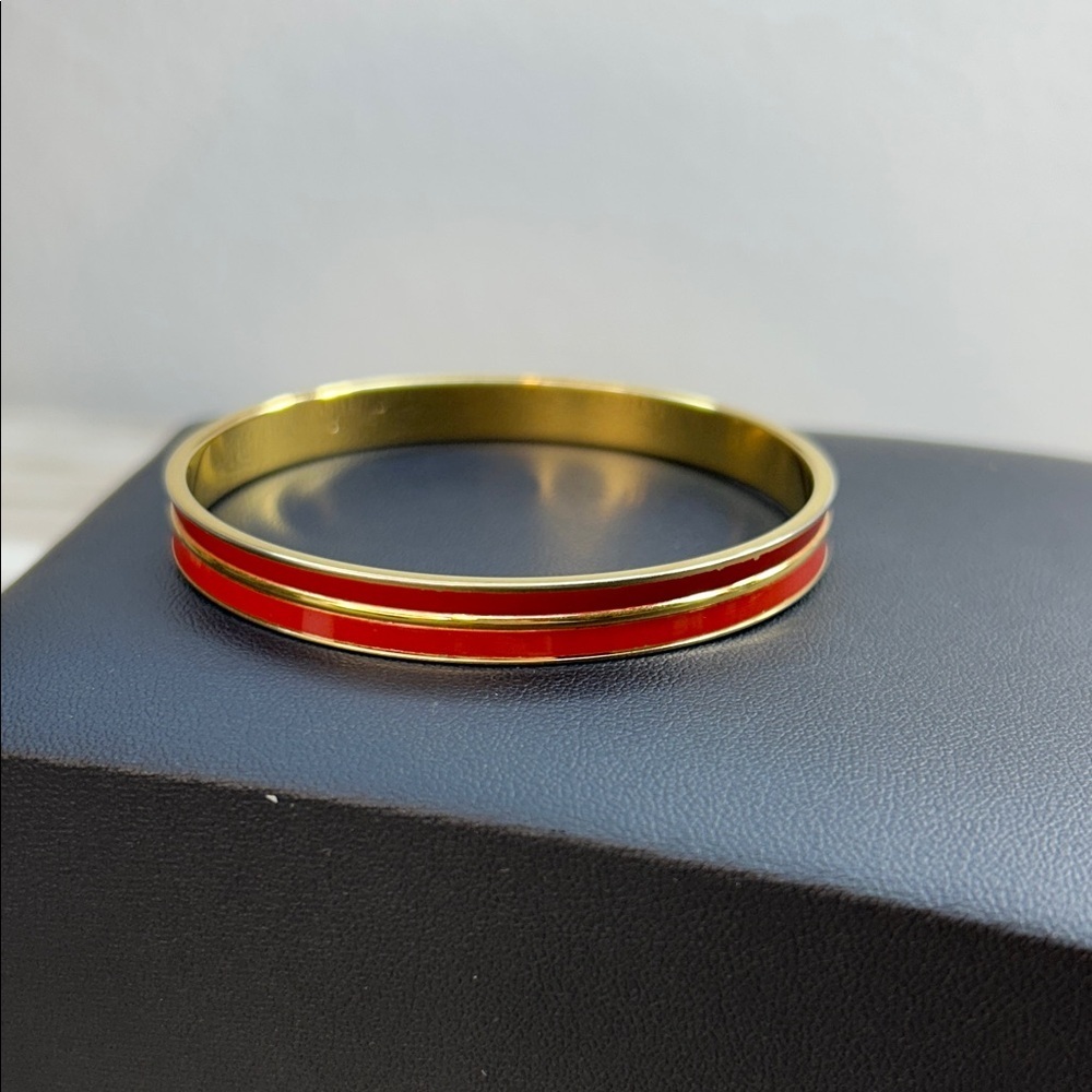 Monet Gold and Red Bangle Bracelet